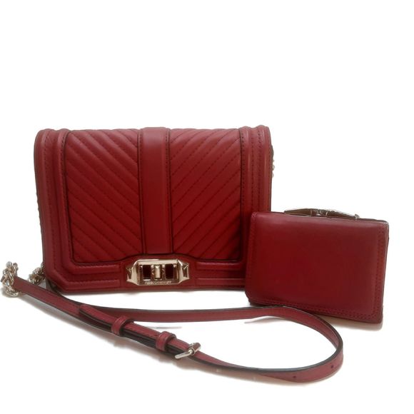Rebecca Minkoff Handbags - Rebecca Minkoff Quilted Love Mini Red Chevron Bag